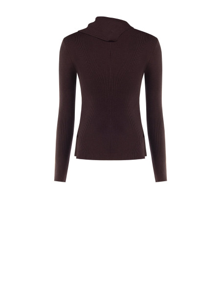 Pull ajusté en mélange de viscose avec boutons au col Rinascimento