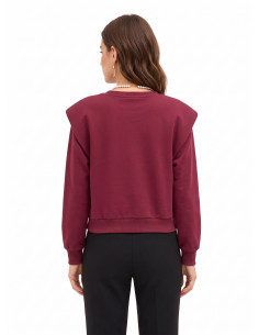Oversized katoenen sweater met afneembare parelketting Rinascimento 2