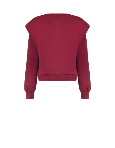 Sweat oversize en coton avec col en perles amovible Rinascimento