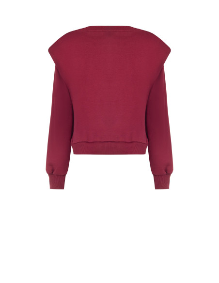 Sweat oversize en coton avec col en perles amovible Rinascimento