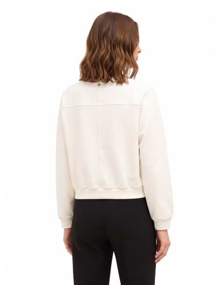 Korte oversized sweater met cabochon-kristallen Rinascimento