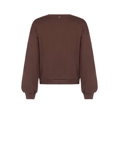 Sweat-shirt regular en coton avec application de maxi-paillettes Rinascimento