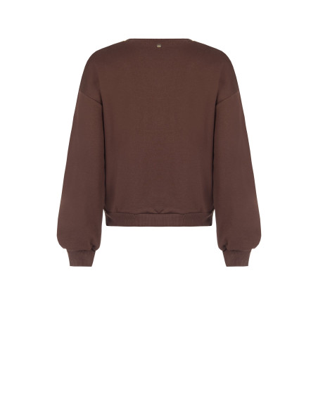 Sweat-shirt regular en coton avec application de maxi-paillettes Rinascimento
