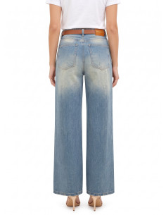 Jean wide leg effet usé, délavage clair Rinascimento 2