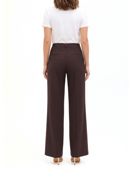 Pantalon palazzo en polyviscose avec pli sur le devant Rinascimento