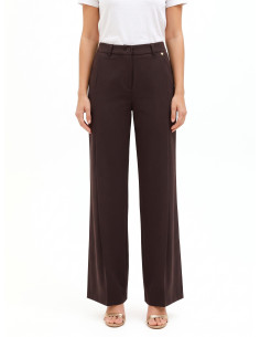 Pantalon palazzo en polyviscose avec pli sur le devant Rinascimento