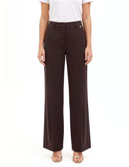 Pantalon palazzo en polyviscose avec pli sur le devant Rinascimento
