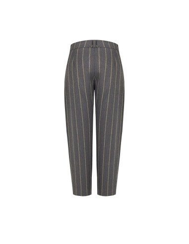 Pantalon droit en coton mélangé à rayures avec pinces Rinascimento