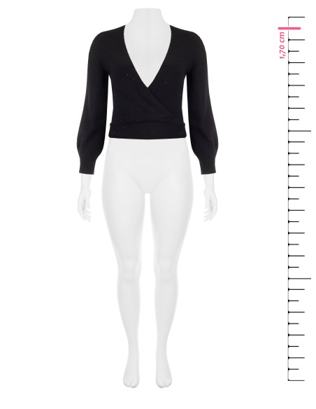 Curvy trui met gekruiste V-hals en minipailletten Rinascimento Curvy