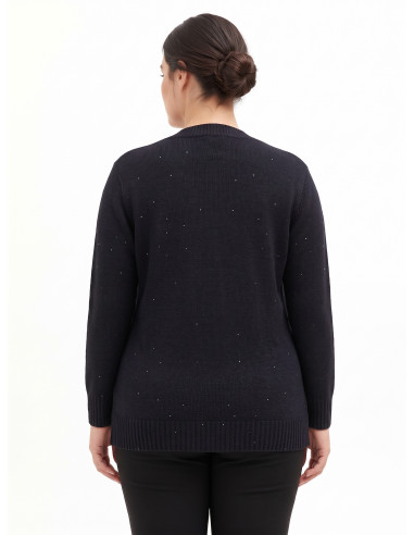 Gilet ouvert grande taille à micro-paillettes Rinascimento Curvy