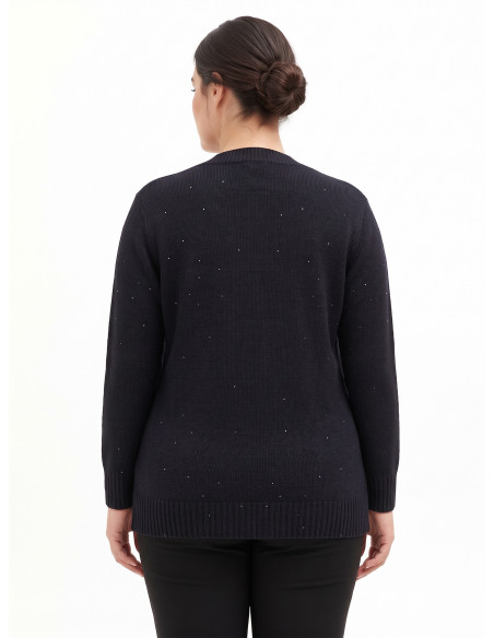 Gilet ouvert grande taille à micro-paillettes Rinascimento Curvy
