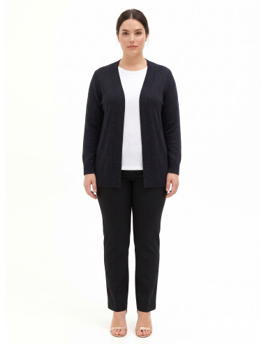 Gilet ouvert grande taille à micro-paillettes Rinascimento Curvy