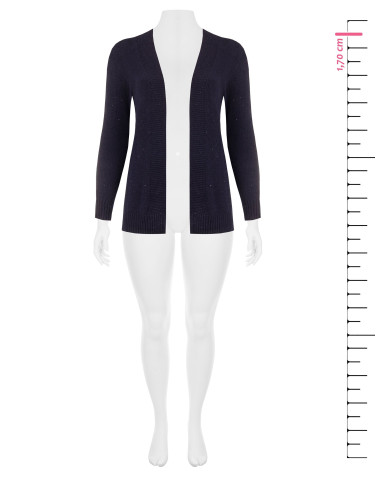 Gilet ouvert grande taille à micro-paillettes Rinascimento Curvy