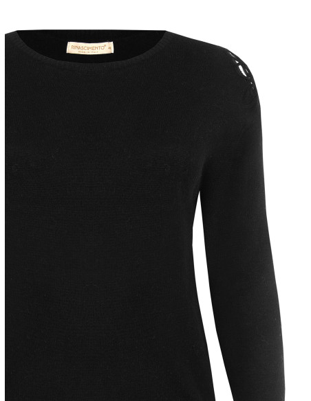 Pull grande taille cintré avec détail en crochet sur l’épaule Rinascimento Curvy
