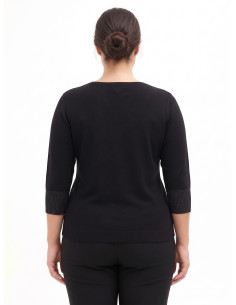 Aansluitende curvytrui met lurex in de manchetten Rinascimento Curvy 2