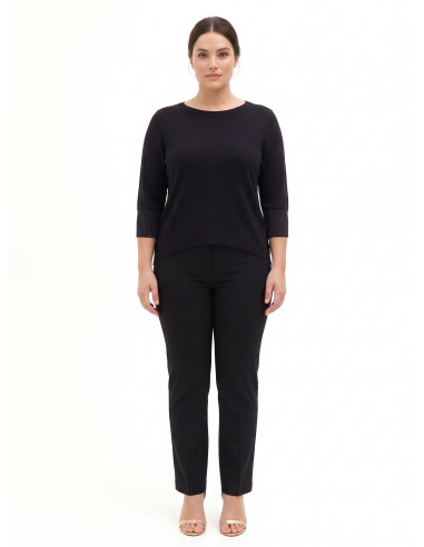Aansluitende curvytrui met lurex in de manchetten Rinascimento Curvy