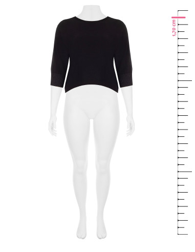Aansluitende curvytrui met lurex in de manchetten Rinascimento Curvy