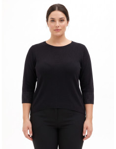 Aansluitende curvytrui met lurex in de manchetten Rinascimento Curvy