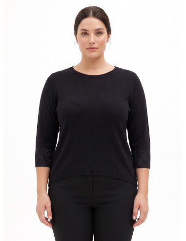 Aansluitende curvytrui met lurex in de manchetten Rinascimento Curvy