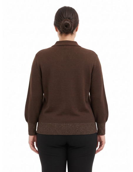 Pull curvy style polo à manches ballon Rinascimento Curvy