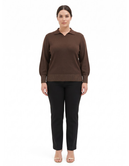 Pull curvy style polo à manches ballon Rinascimento Curvy