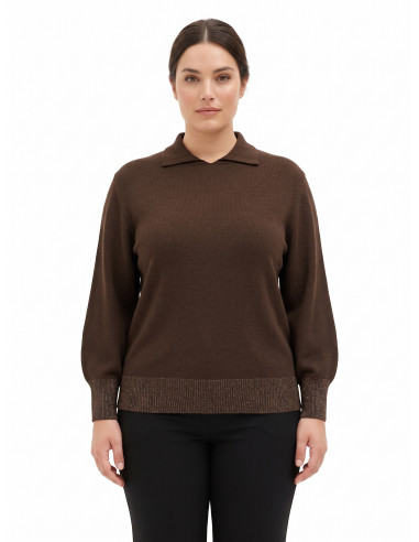 Pull curvy style polo à manches ballon Rinascimento Curvy