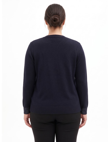 Cardigan grande taille ouvert en maille avec lurex aux poignets Rinascimento Curvy