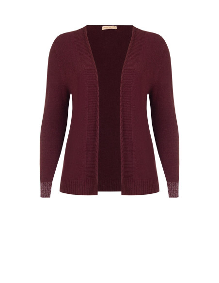 Cardigan grande taille ouvert en maille avec lurex aux poignets Rinascimento Curvy