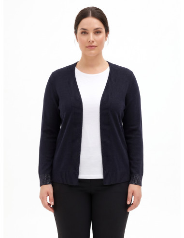Curvy open vest met lurex in de manchetten Rinascimento Curvy