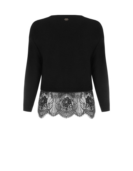 Pull curvy court avec bas en dentelle florale Rinascimento Curvy