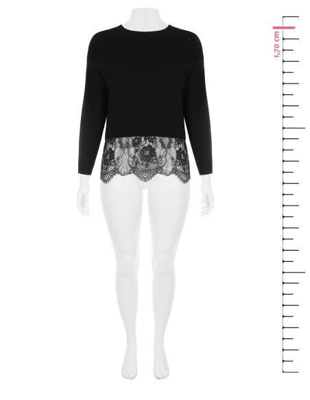 Pull curvy court avec bas en dentelle florale Rinascimento Curvy