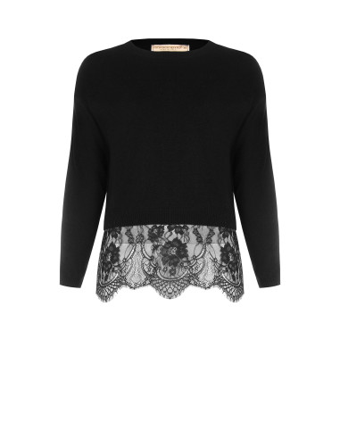 Pull curvy court avec bas en dentelle florale Rinascimento Curvy