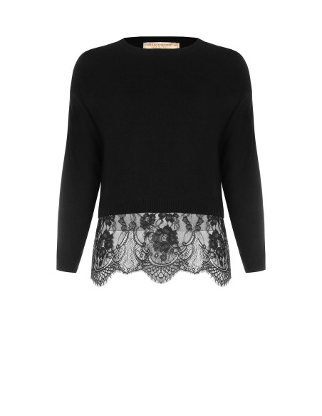 Pull curvy court avec bas en dentelle florale Rinascimento Curvy