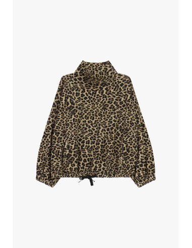 Sweat-shirt animalier à col montant et cordon de serrage Dixie