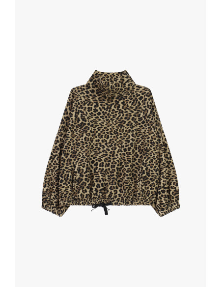 Sweat-shirt animalier à col montant et cordon de serrage Dixie