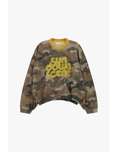 Camouflage-sweater met ronde hals en grafische print Dixie