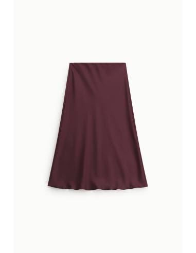 Jupe midi évasée unie à taille mi-haute Dixie