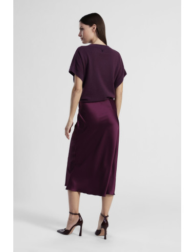 Jupe midi évasée unie à taille mi-haute Dixie