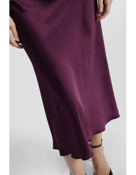 Jupe midi évasée unie à taille mi-haute Dixie