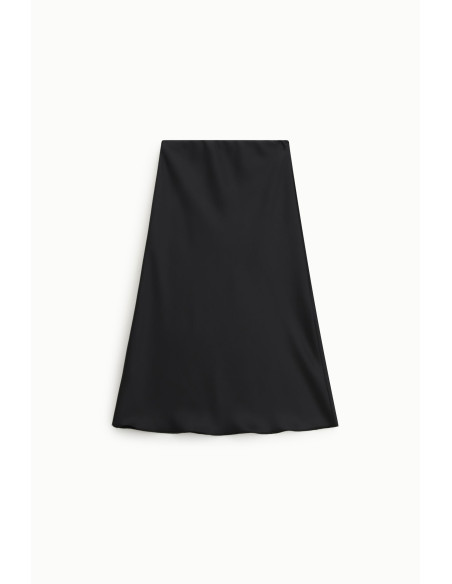 Jupe midi évasée unie à taille mi-haute Dixie