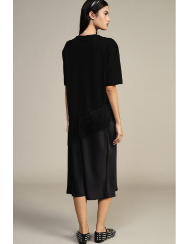 Jupe midi évasée unie à taille mi-haute Dixie