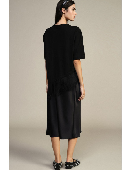 Jupe midi évasée unie à taille mi-haute Dixie