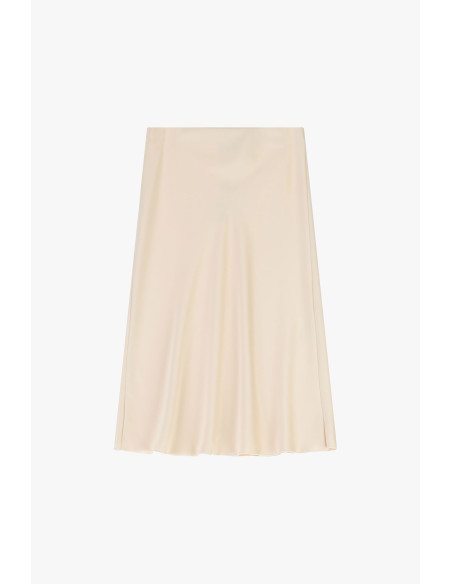 Jupe midi évasée unie à taille mi-haute Dixie