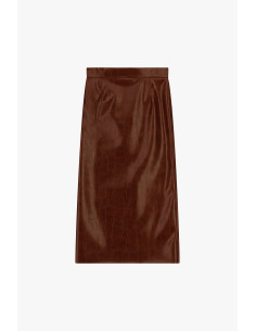 Lange rok met krokodilleneffect en hoge taille Dixie 2