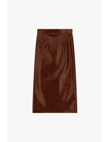 Lange rok met krokodilleneffect en hoge taille Dixie