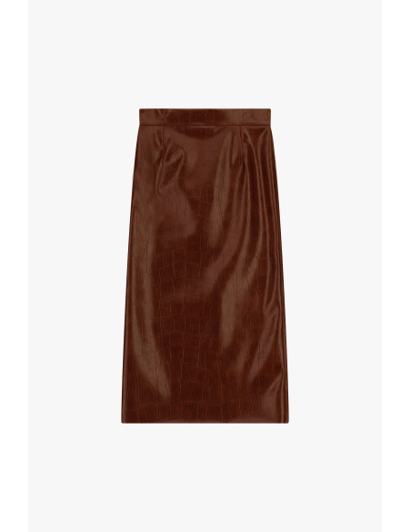 Jupe longue effet croco taille haute Dixie