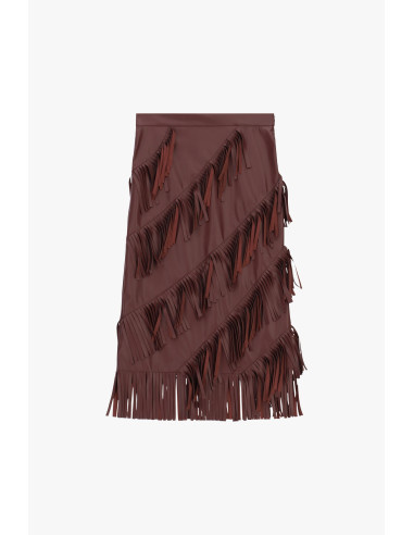 Midi-rok met decoratieve diagonale franjes Dixie