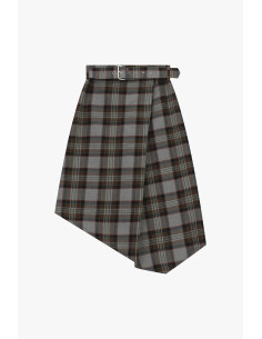 Jupe midi portefeuille avec ceinture et motif tartan Dixie