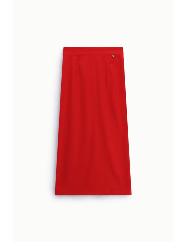 Jupe midi taille haute unie Dixie
