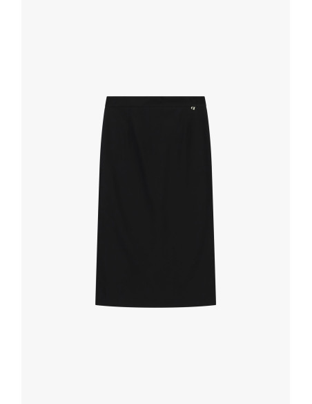 Effen midi-rok met hoge taille Dixie